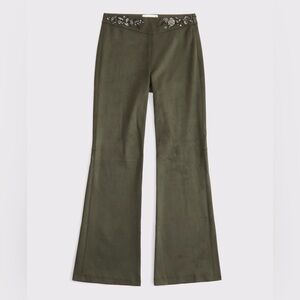 Abercrombie High rise slim boot vegan suede pants